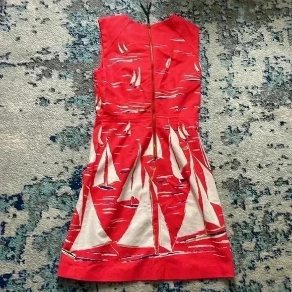 Maeve Wendy sailboat red tailored pocket lined dress 2 - Picture 2 of 8